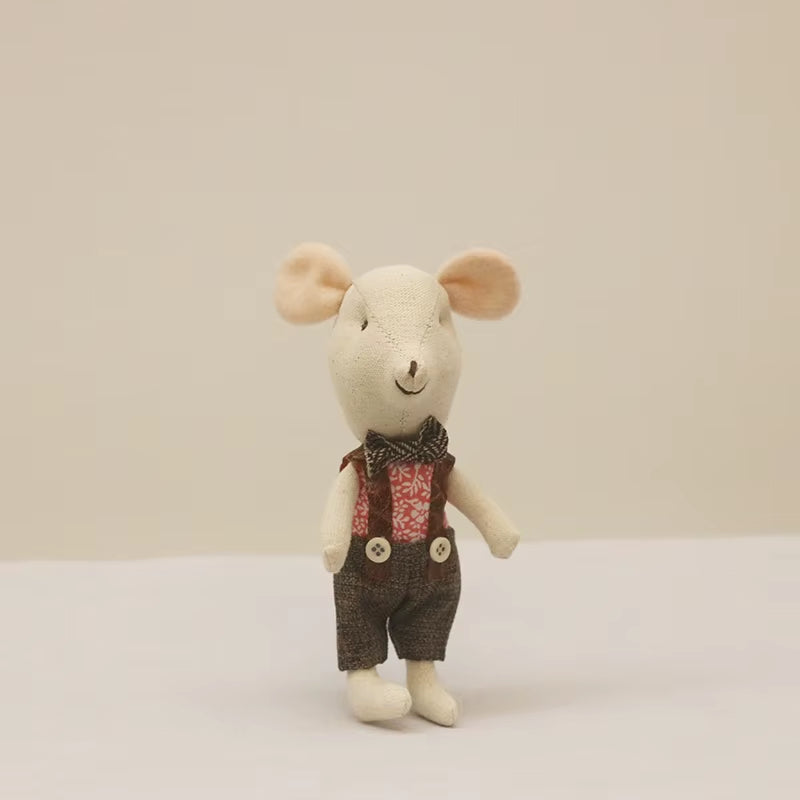 Cute Stuffed Animals Mouse Dolls Family Dollhouse Mini Plush Christmas Birthday Gifts Little Mouse Plush Dolls