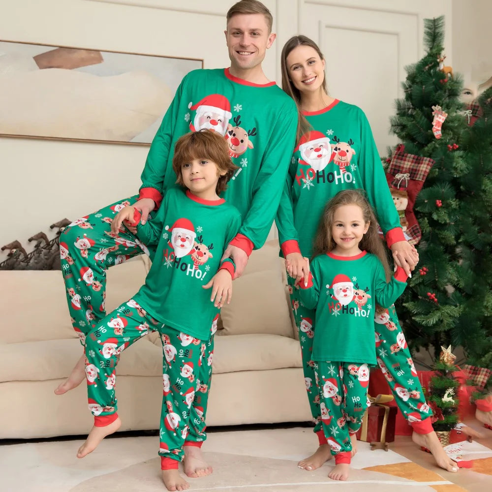 Matching Family Christmas Pajamas Set, Xmas Holiday Pjs for Women/Men/Kids/Couples, Letter Printed Loungewear Sleepwear