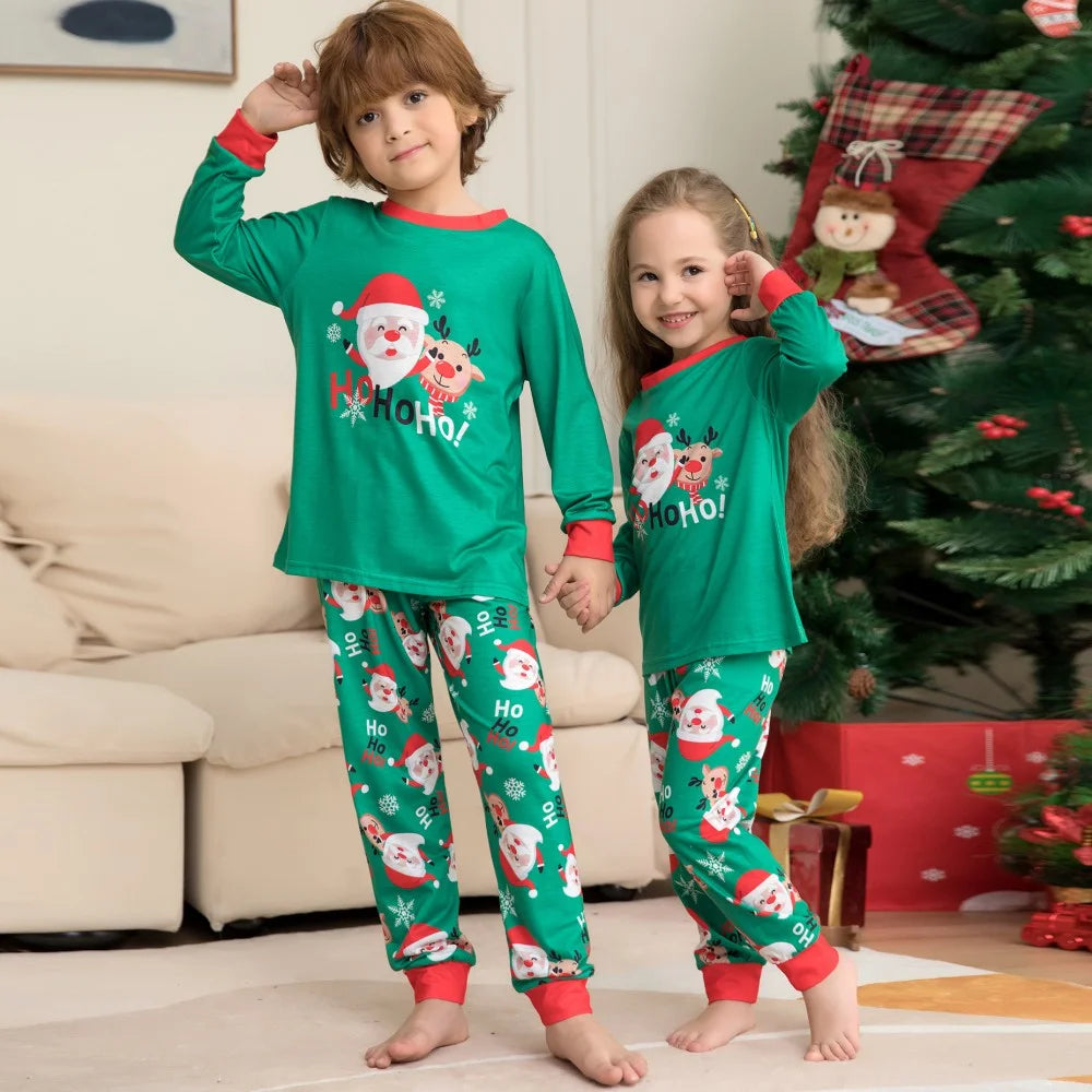 Matching Family Christmas Pajamas Set, Xmas Holiday Pjs for Women/Men/Kids/Couples, Letter Printed Loungewear Sleepwear
