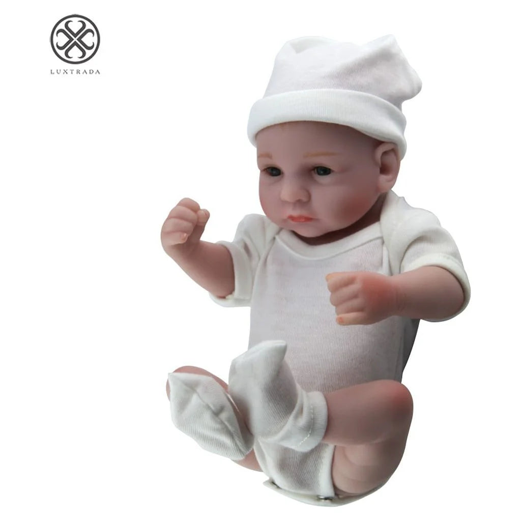 11" Mini Boys Handmade Reborn Real Looking Newborn Baby Vinyl Silicone Realistic Dolls Gift (White)