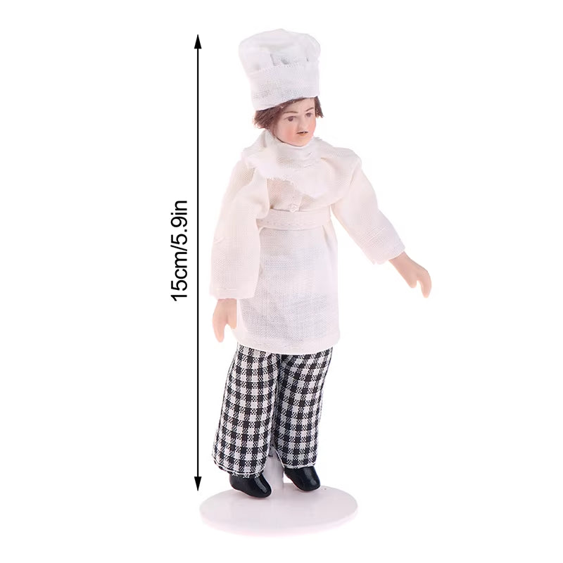 1/12 Dollhouse Miniature Porcelain Doll People Model Beautiful Youth Boy Girl Decor Doll House Toy