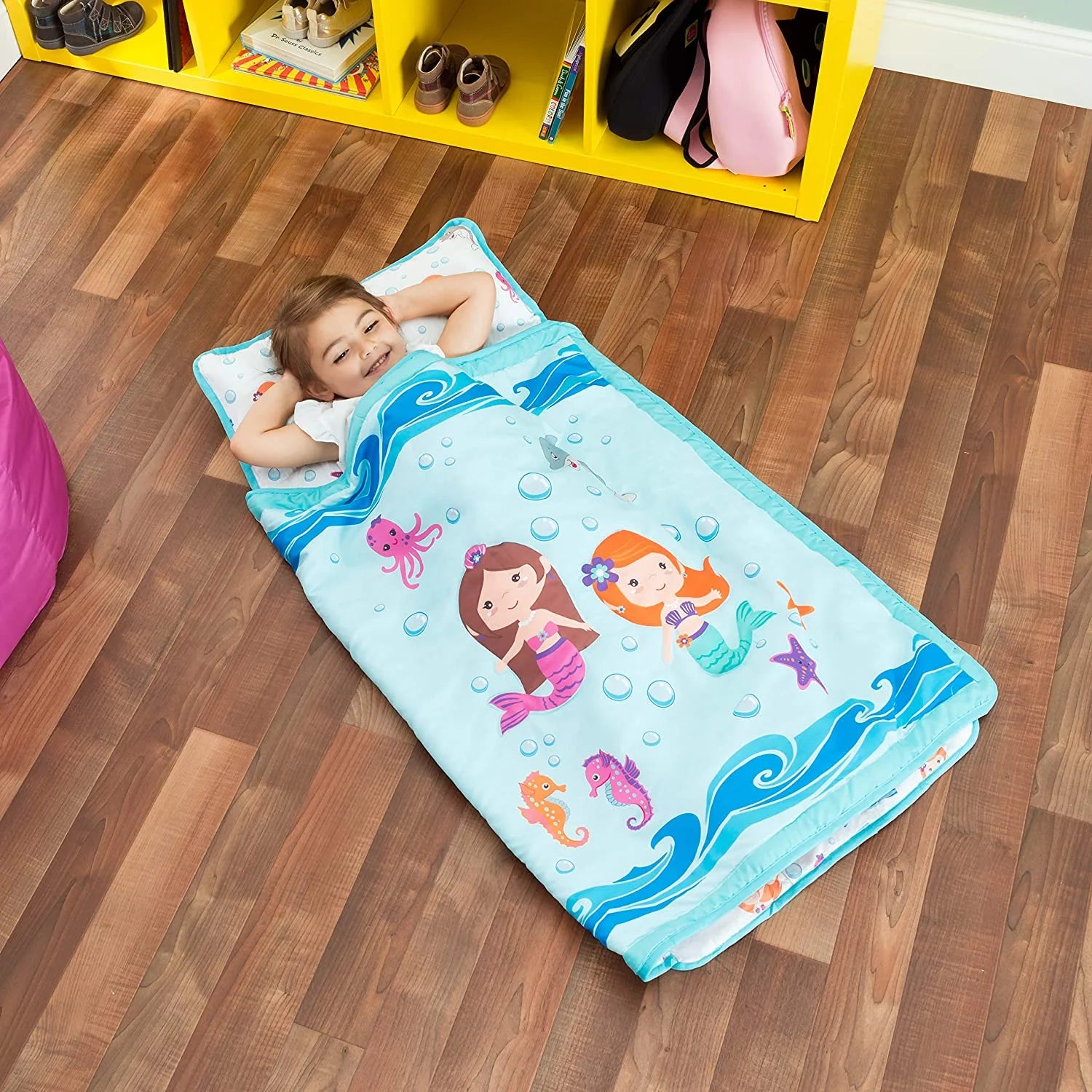 Toddler Nap Mat with Pillow - Underwater Mermaids
