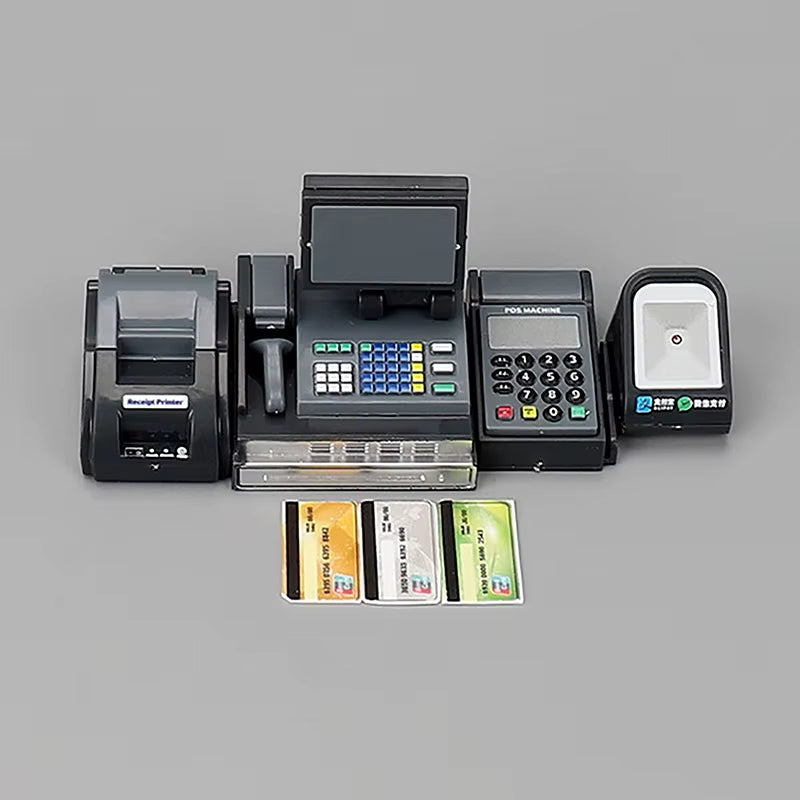 Dollhouse POS Machine Playing House Doll Supermarket Card Machine Cashier Scene Decor Photo Props Accessories