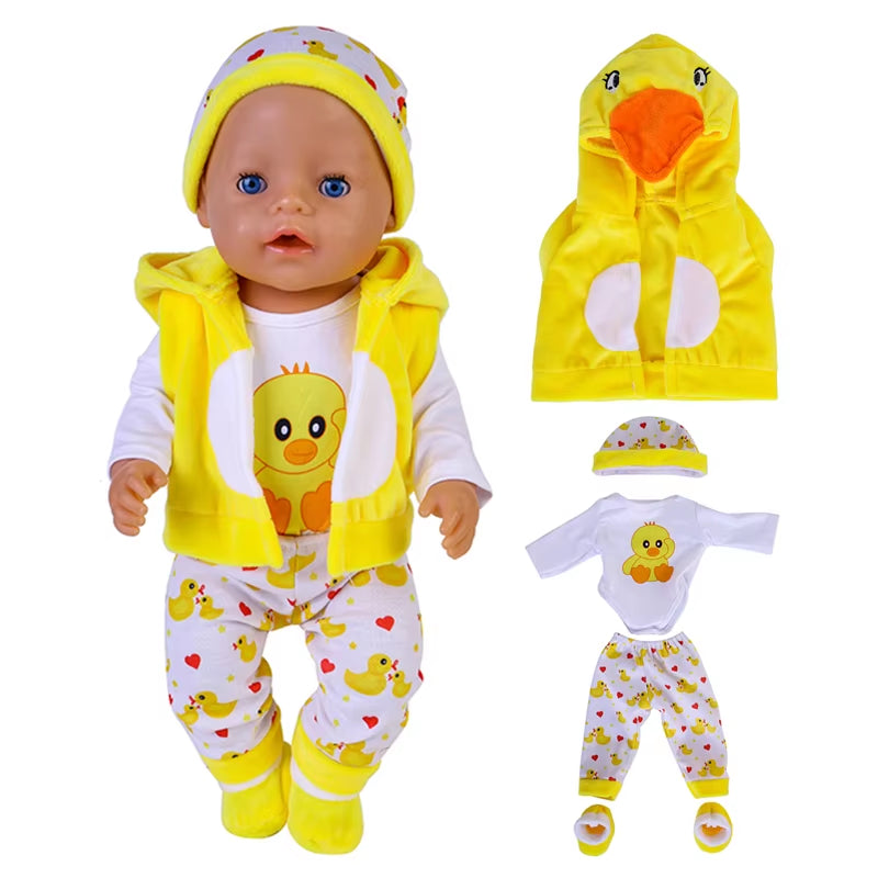 Doll Outfit for 17 Inch 43 Cm Dolls Unicorn Clothes for Baby Born Dolls 5PCS DIY Suit Dolls Accessories Baby Birthday Gift Toy