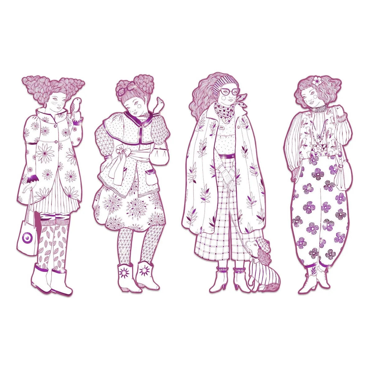 Demoiselle Coloring Paper Dolls
