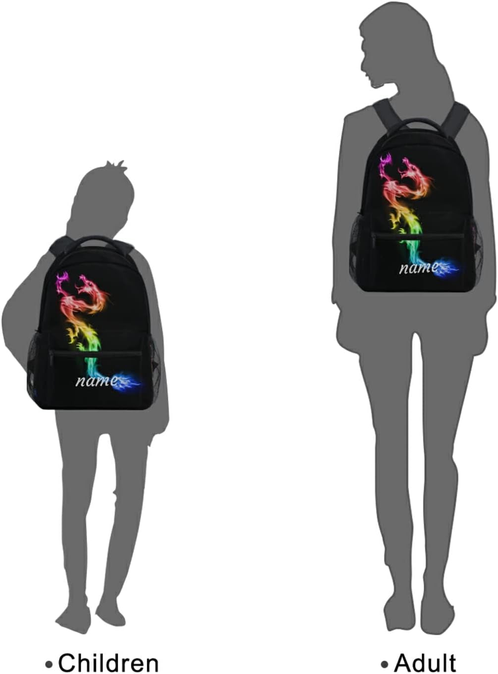 Dragon Backpack for Kids Boys Girls, Rainbow Galaxy Monster Backpacks School Bookbag Book Bag Rucksack Daypack Shoulder Bag