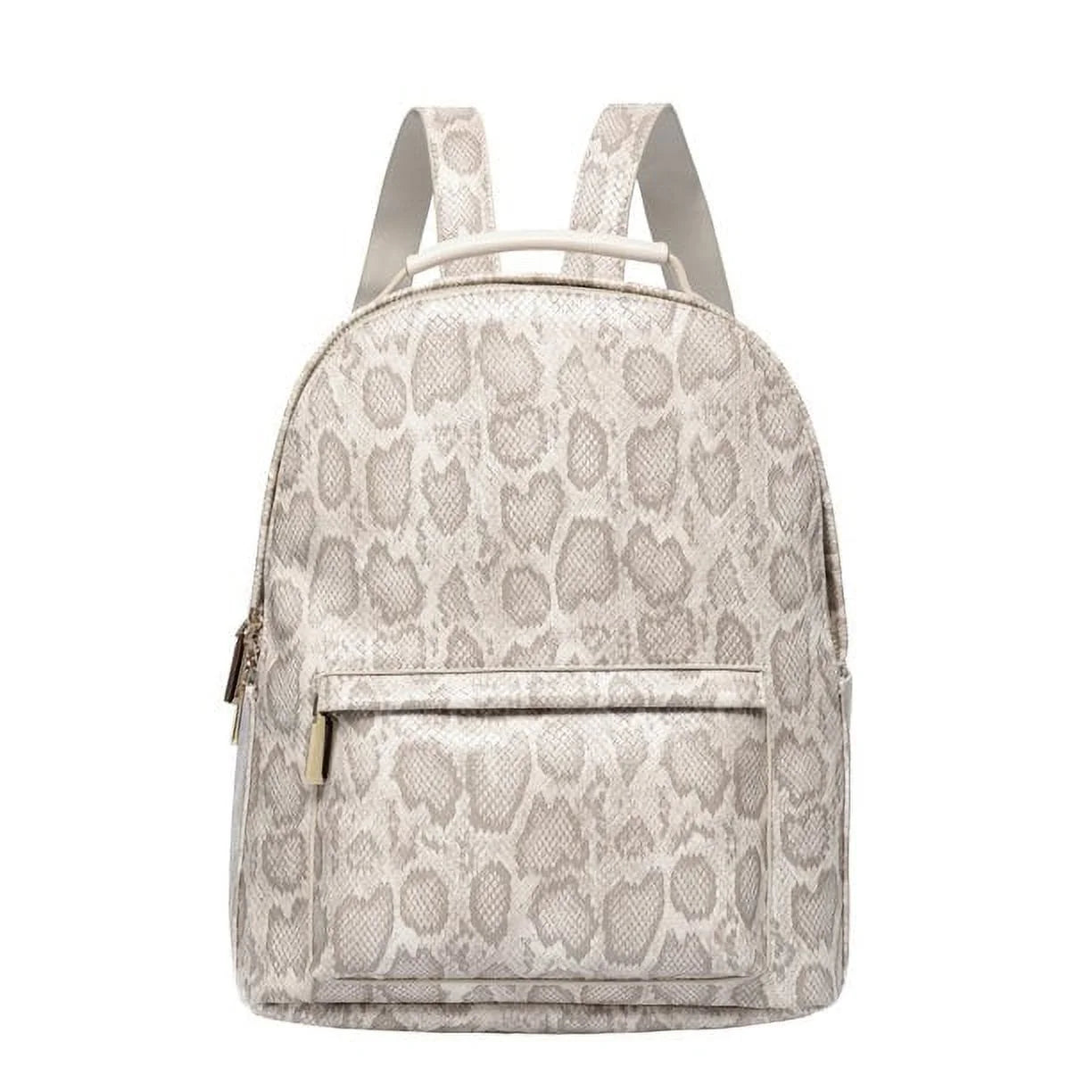 Backpack Bag Luxury PU Vegan Leather Cream Snake