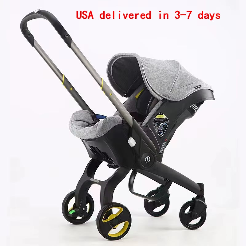 Baby Stroller 3 in 1 Pram Carriages for Newborn Lightweight Buggy Travel System Multi-Function Cart