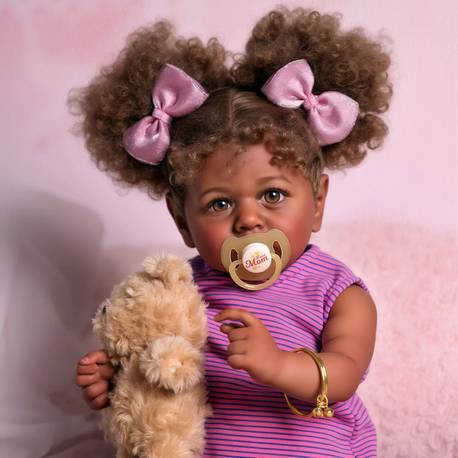 20 Inch Reborn Baby Dolls African American Black Lifelike Soft Body Realistic Newborn Baby Dolls Real Life Baby Dolls Gift for Kids Age 3+
