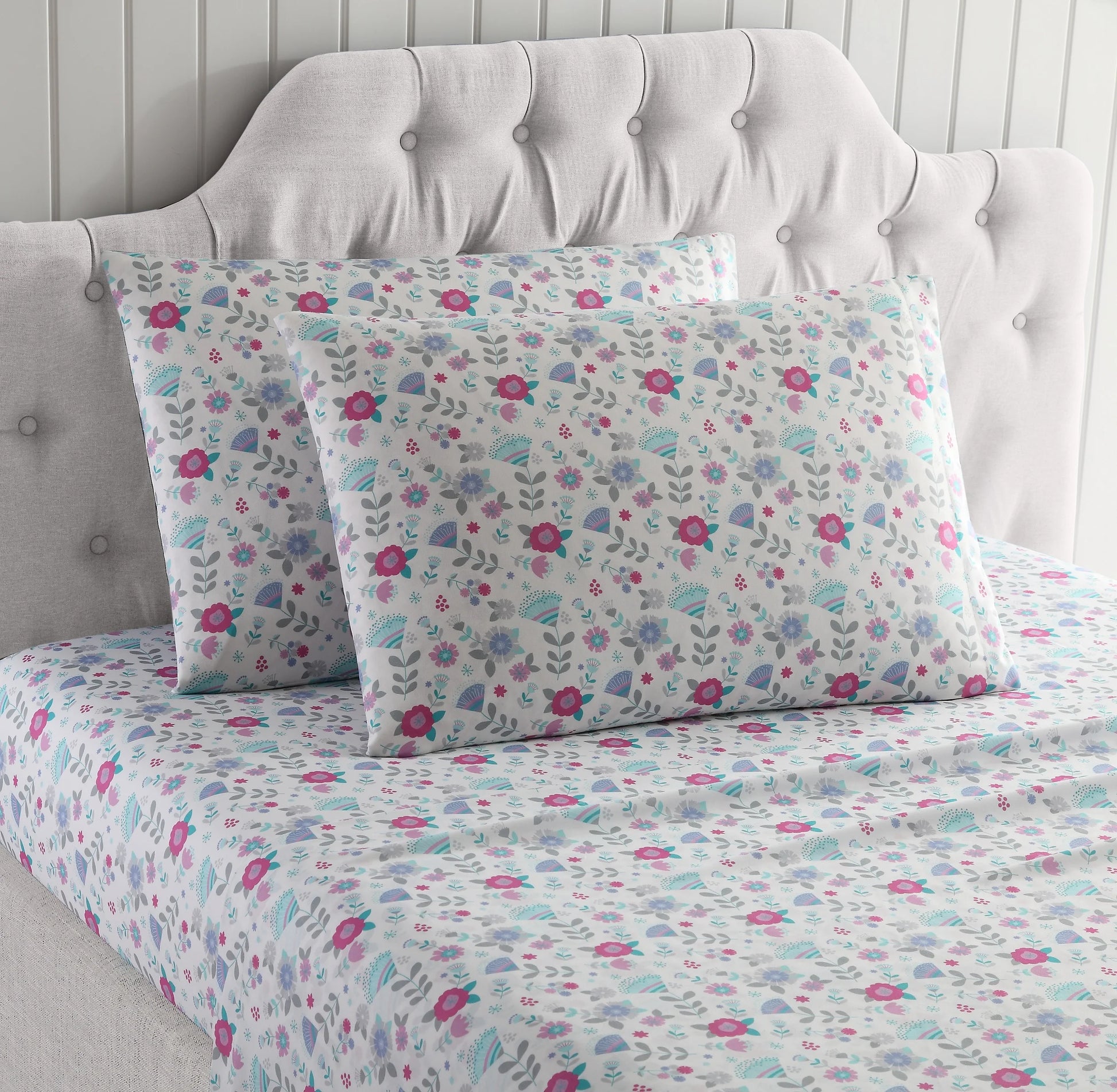Kute Kids 4-Piece Ultra Soft Maria Multicolor Microfiber Woven Sheet Set, Queen
