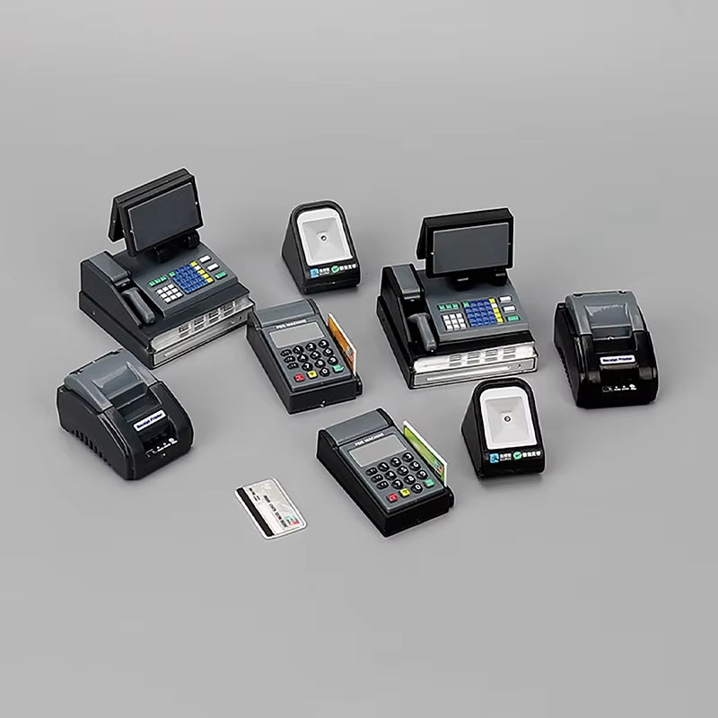 Dollhouse POS Machine Playing House Doll Supermarket Card Machine Cashier Scene Decor Photo Props Accessories