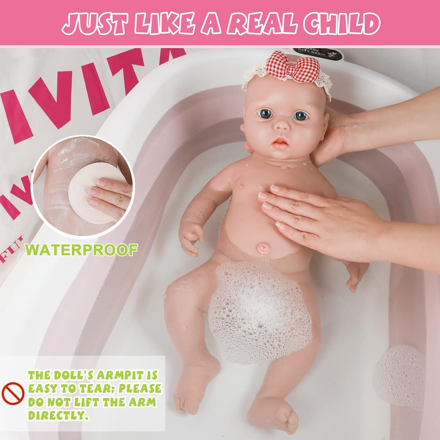 18 Inch Full Body Silicone Baby Dolls,Not Vinyl Dolls, Real Full Silicone Reborn Baby Dolls Newborn Baby Dolls - Girl