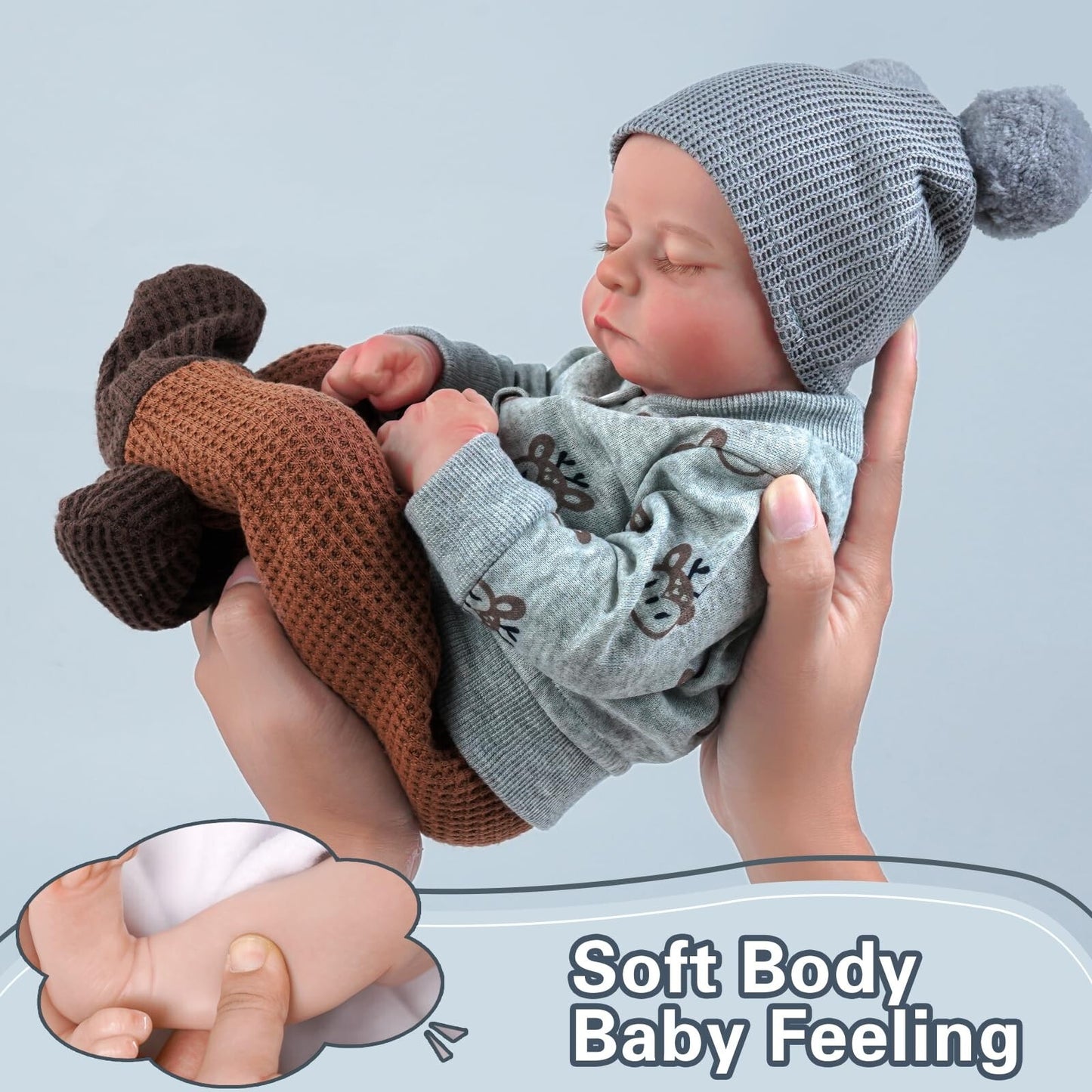Lifelike Reborn Baby Dolls Boy - 17-Inch Soft Body Realistic-Newb