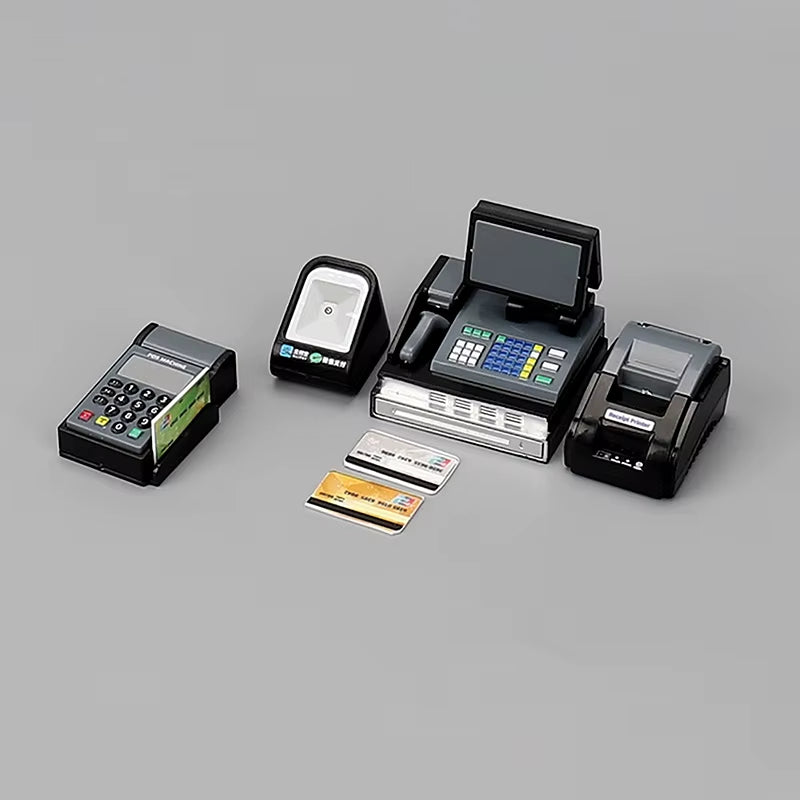 Dollhouse POS Machine Playing House Doll Supermarket Card Machine Cashier Scene Decor Photo Props Accessories