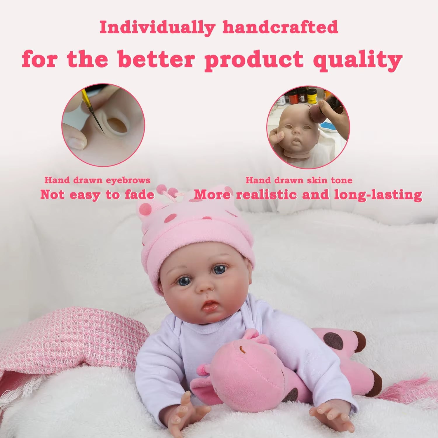 Reborn Baby Dolls - 22 Inches Realistic Newborn Soft Vinyl Baby Dolls Toy for Kids Age 3+