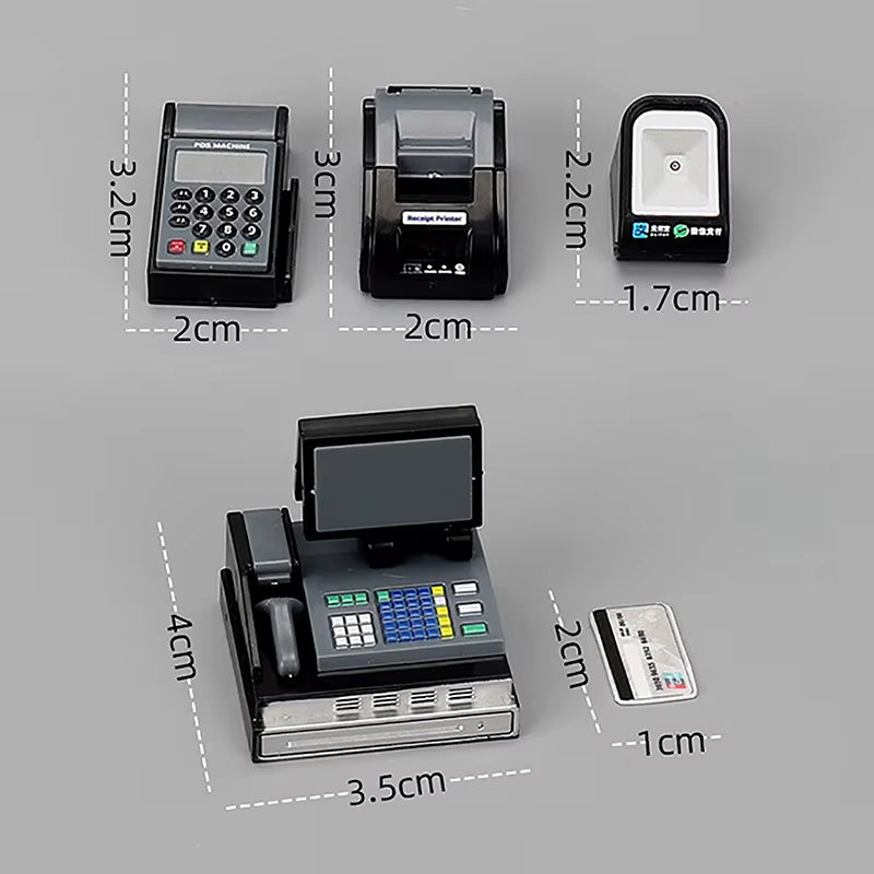 Dollhouse POS Machine Playing House Doll Supermarket Card Machine Cashier Scene Decor Photo Props Accessories