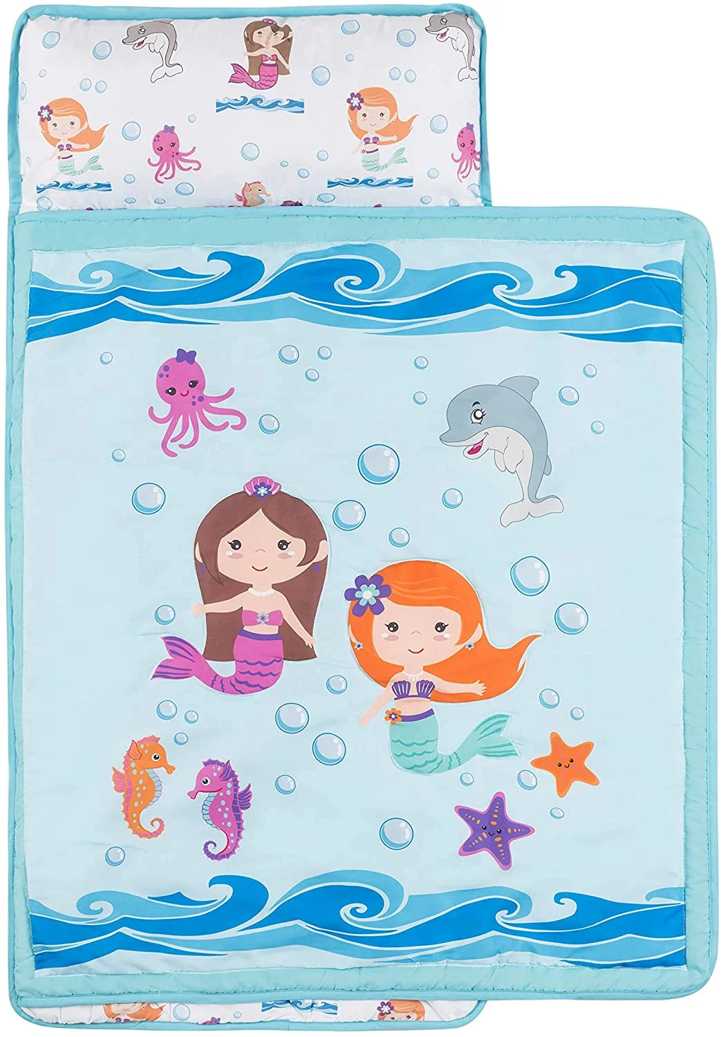 Toddler Nap Mat with Pillow - Underwater Mermaids