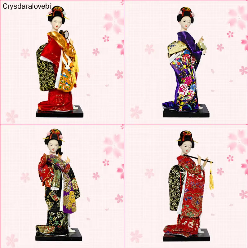 25Cm Statuette Ethnic Japanese Geisha Dolls Kimono Dolls Belle Girl Lady Collection Home Decoration Miniature Figurines