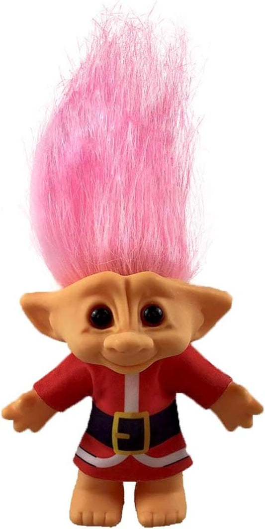 Lucky Vintage Troll Dolls, Chromatic Adorable for Collections, School Projects, Arts and Crafts, Party Favors - 7.5" Tall (Pink Hair)