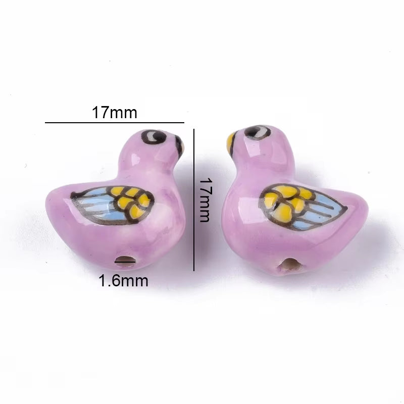 2-5PCS Handmade Porcelain Beads Famille Rose Style Monkey Camel for Jewelry Making Colorful Bead Ceramic Beads