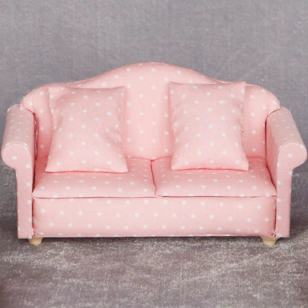 Miniature Sofa Set for 1:12 Doll House Living Room Life Scene Decorative