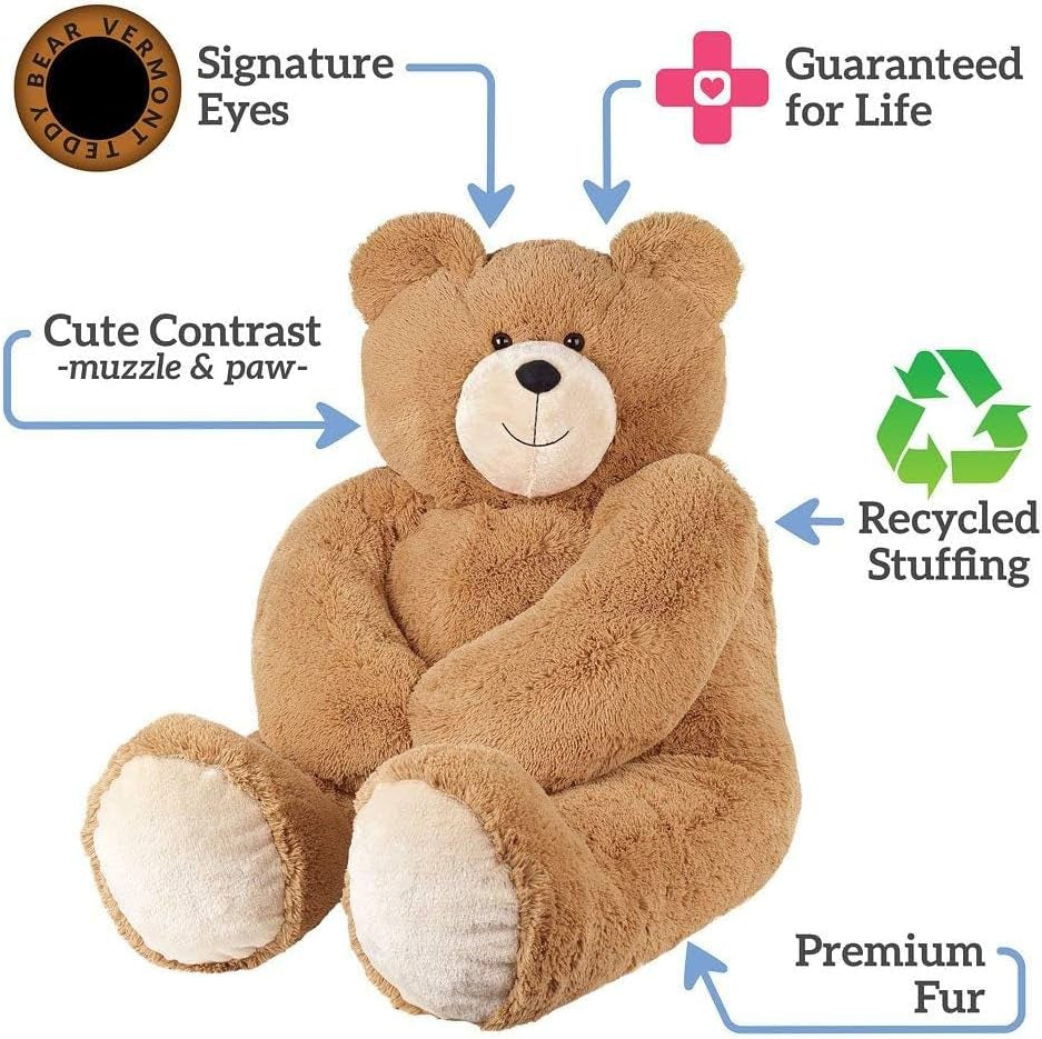 Giant Teddy Bear – 4 FT, 48" Large Plush Toy, Giant Stuffed Animal, Soft Brown Bear Easter Gift for Girlfriend, Wife, Anniversary or Birthday – Crafted in the USA