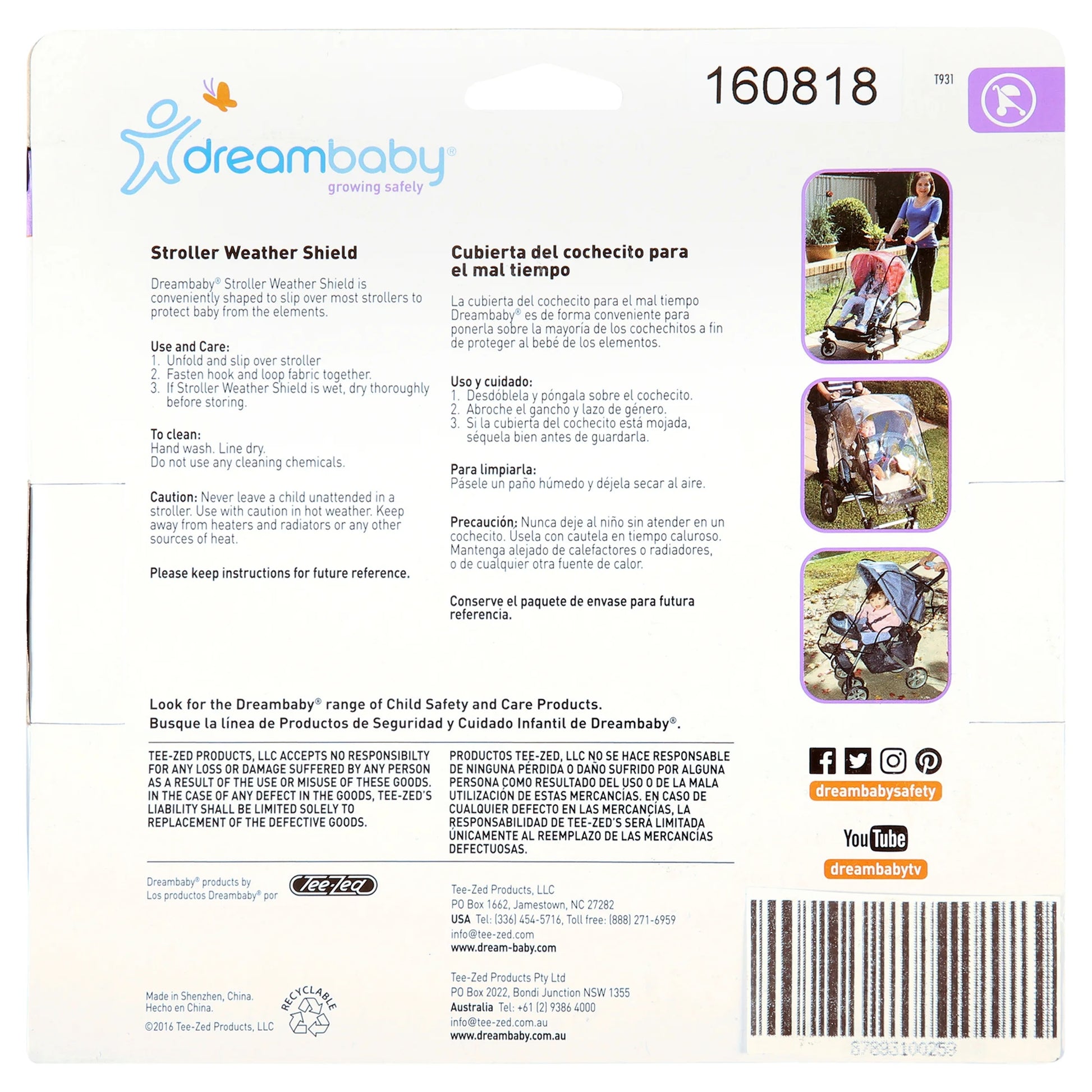 ® Strollerbuddy® Weather Shield, Clear