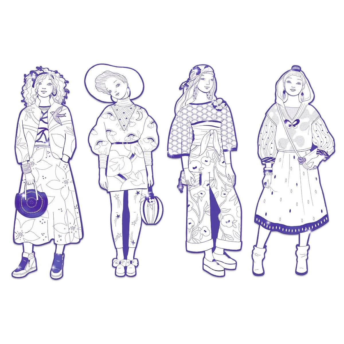 Demoiselle Coloring Paper Dolls