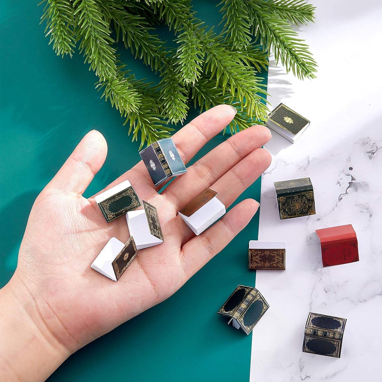 24 Pieces 1:12 Scale Miniatures Dollhouse Books Assorted Miniatures Dollhouse Accessories Small Books Decoration Accessories Doll Toy Supplies(Classic Style)