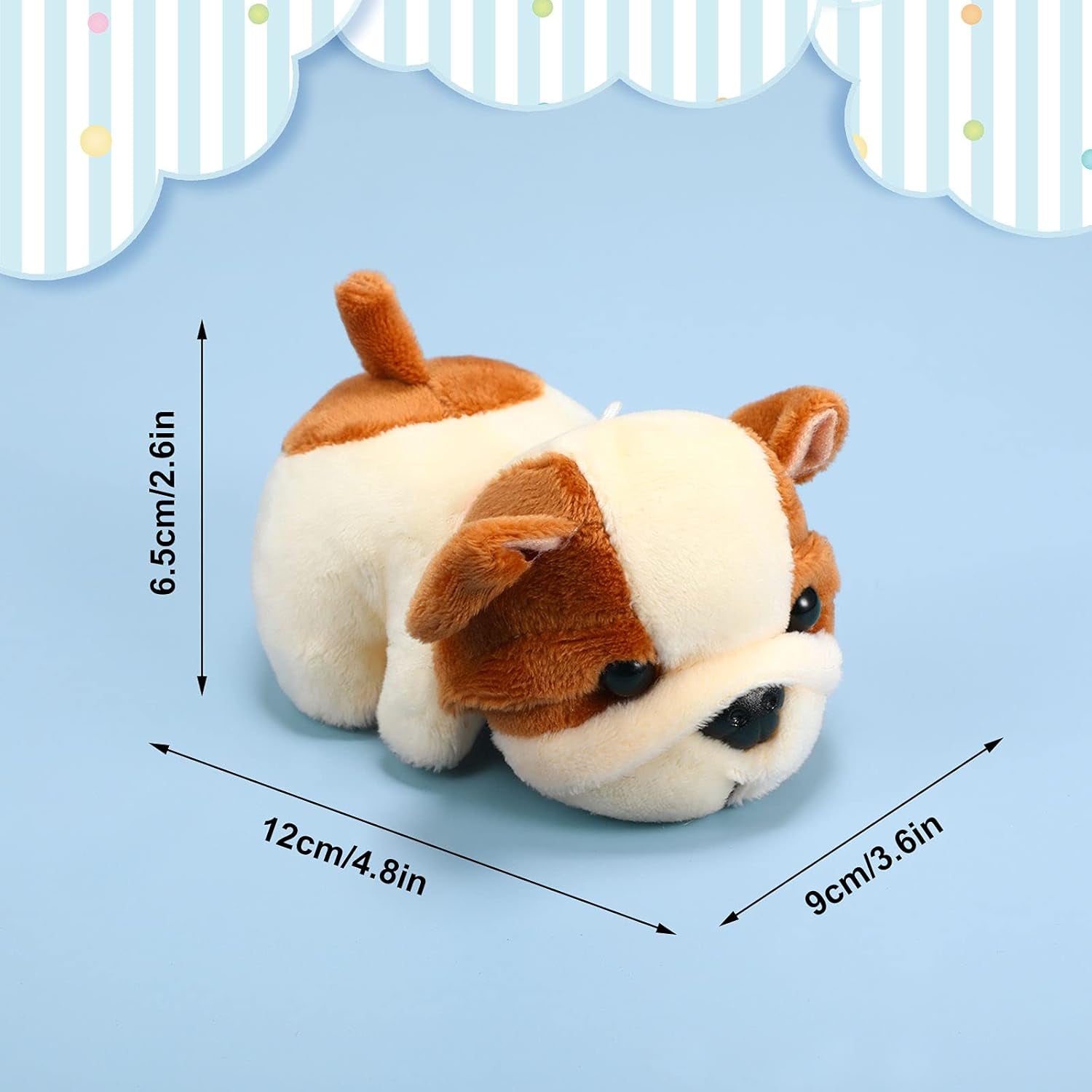 9 Pcs Mini Plush Dogs Bulk Puppy Stuffed Animals Small Cute Soft Puppies Toys Assorted for Easter Goodie Bag Fillers Baby Shower Birthday Party Favors Carnival Gift(Fluffy Puppy)