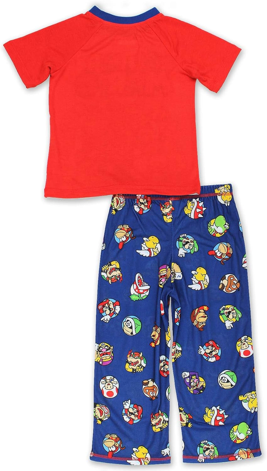 Super Mario Boys 2 Piece Shirt and Pants Pajamas Set (Little Kid/Big Kid)