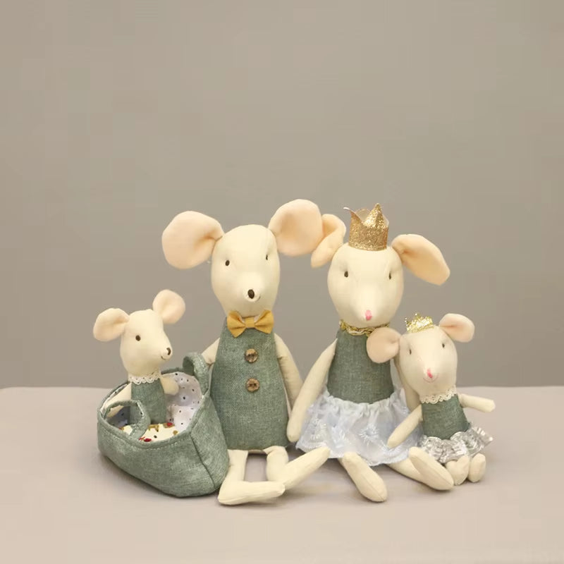 Cute Stuffed Animals Mouse Dolls Family Dollhouse Mini Plush Christmas Birthday Gifts Little Mouse Plush Dolls