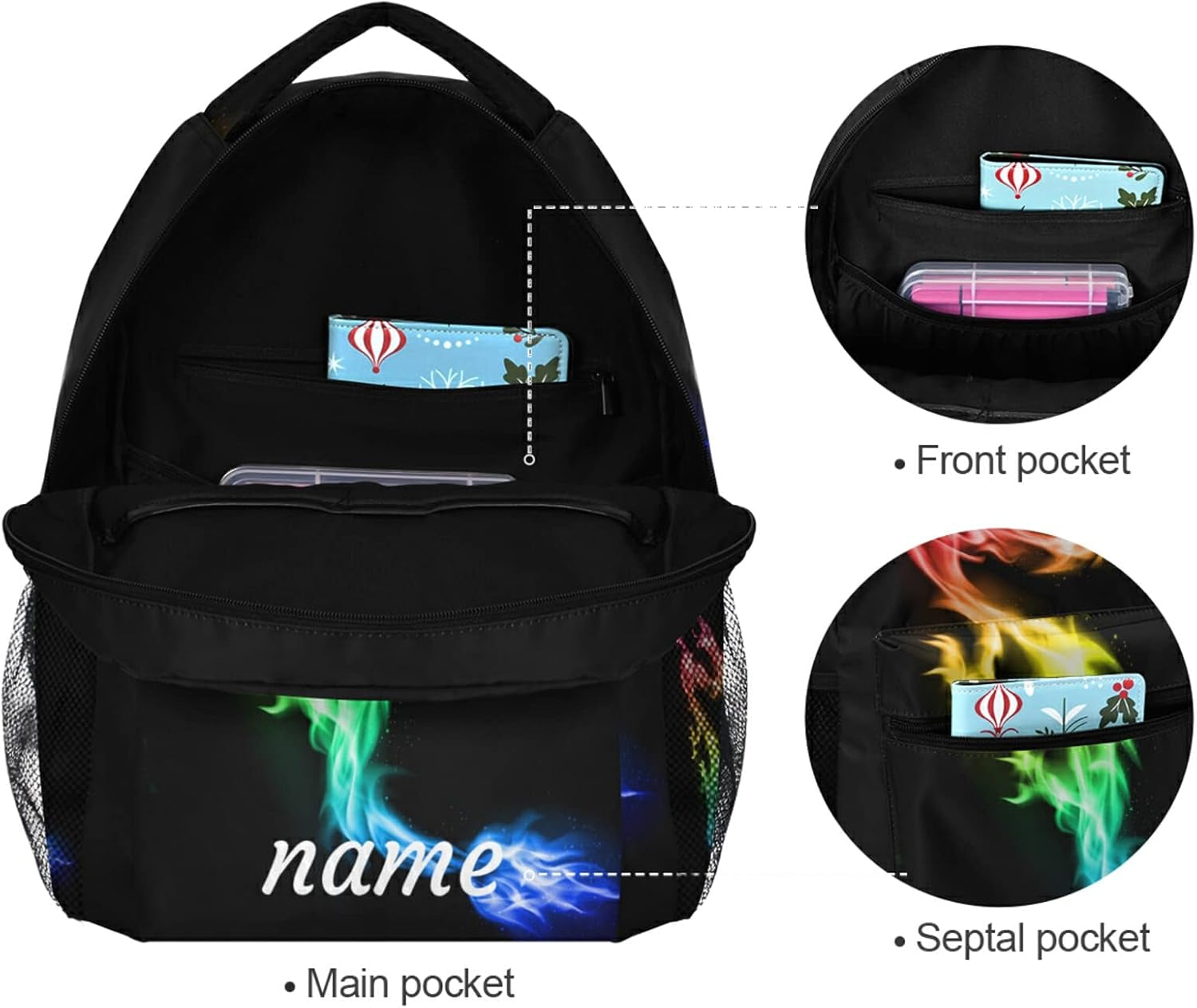 Dragon Backpack for Kids Boys Girls, Rainbow Galaxy Monster Backpacks School Bookbag Book Bag Rucksack Daypack Shoulder Bag