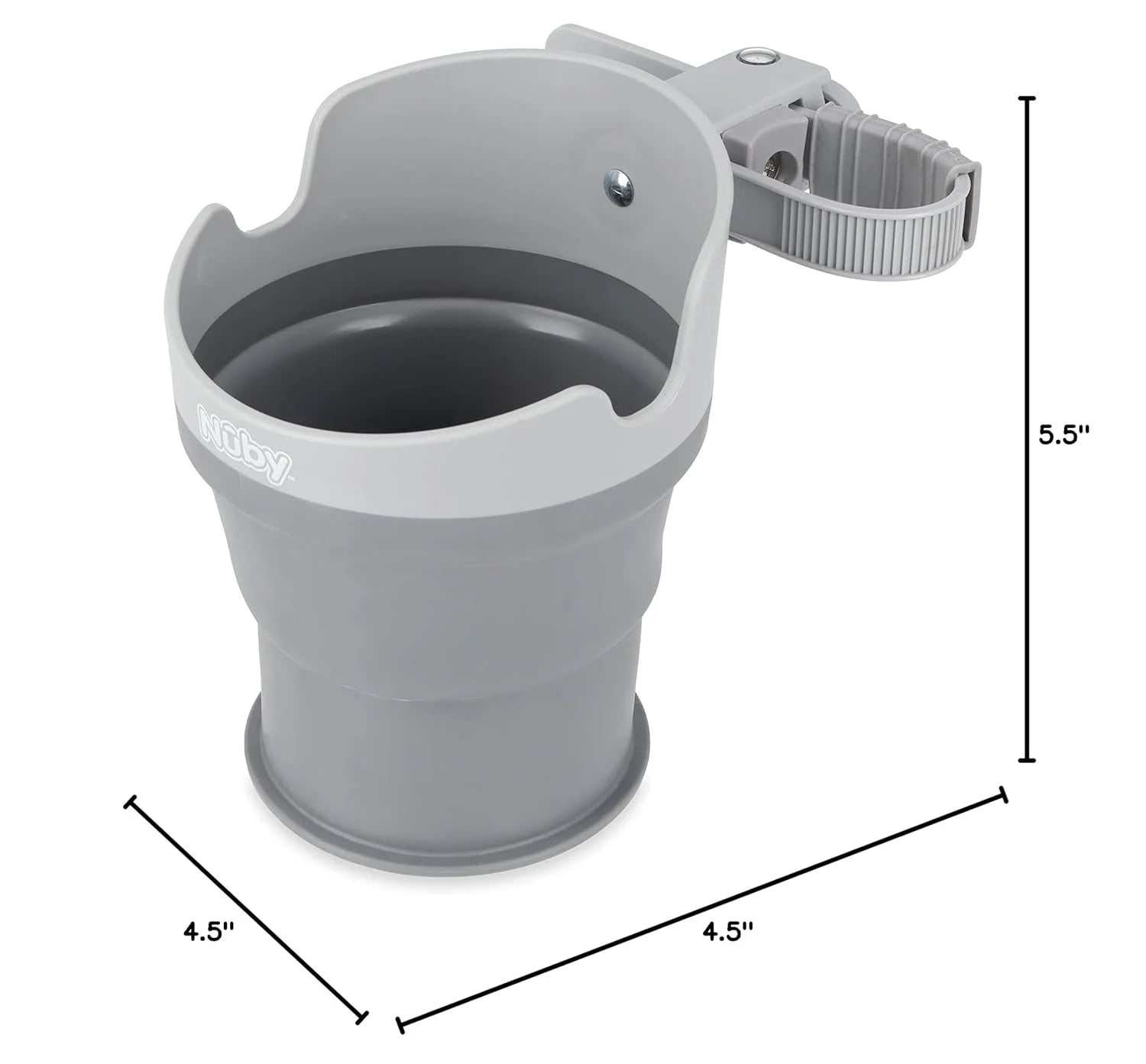 Collapsible Stroller Bottle and Cup Holder, Gray