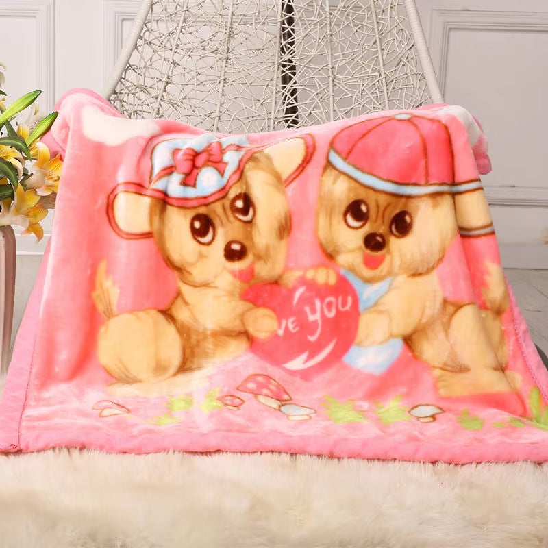 New Children'S Blanket for Newborn Baby Sleep Thicken Double Layer Baby Swaddle Comfortable Cartoon Bedding Blankets Quilts