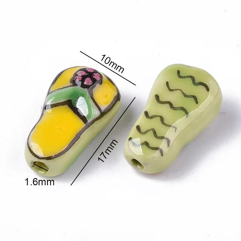 2-5PCS Handmade Porcelain Beads Famille Rose Style Monkey Camel for Jewelry Making Colorful Bead Ceramic Beads