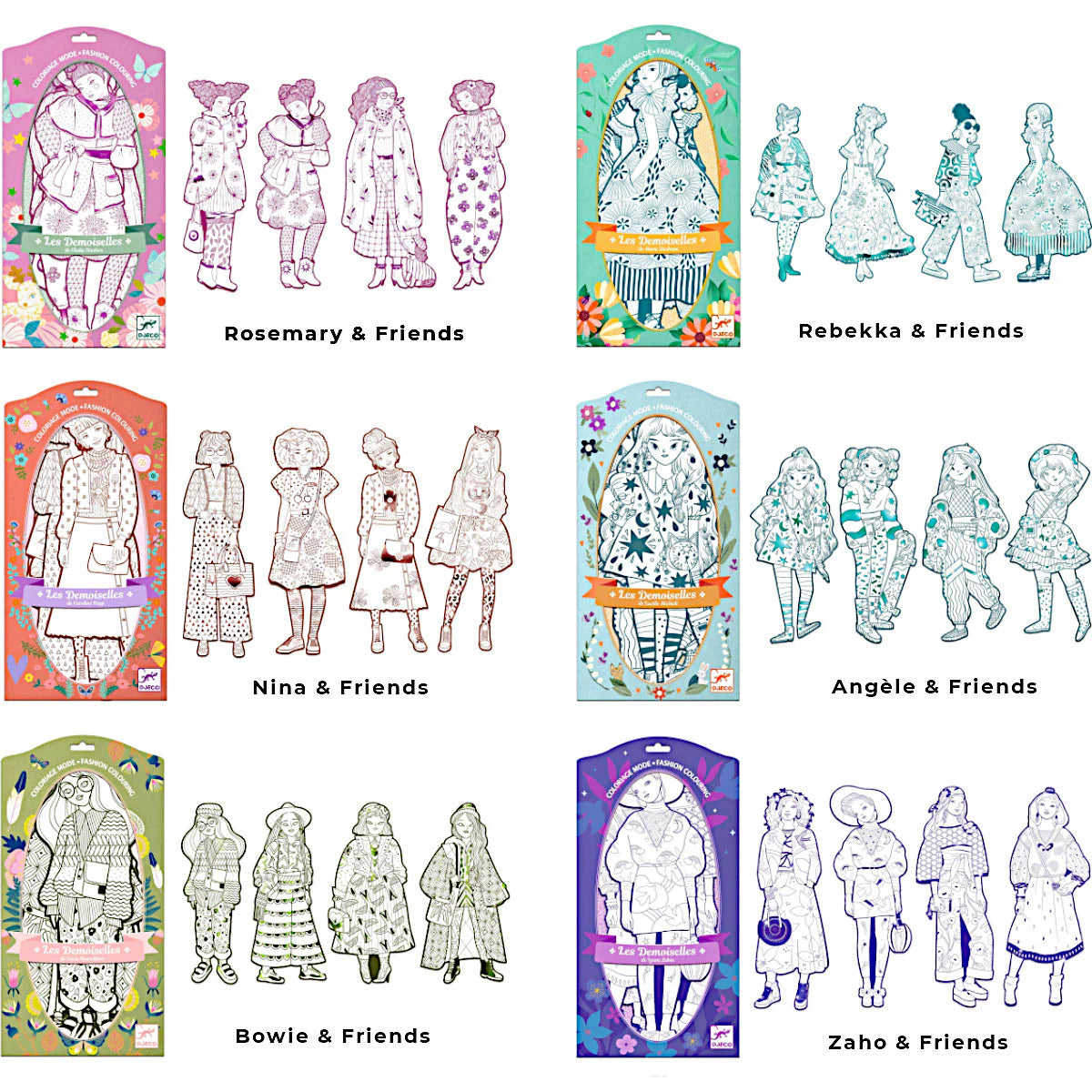 Demoiselle Coloring Paper Dolls