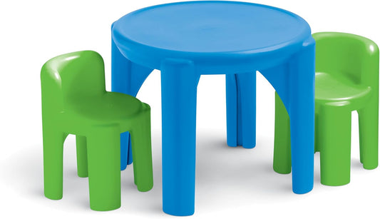Bright 'N Bold Table & Chairs, Green/Blue, 24 X 24 X 18