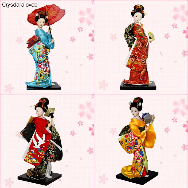 25Cm Statuette Ethnic Japanese Geisha Dolls Kimono Dolls Belle Girl Lady Collection Home Decoration Miniature Figurines