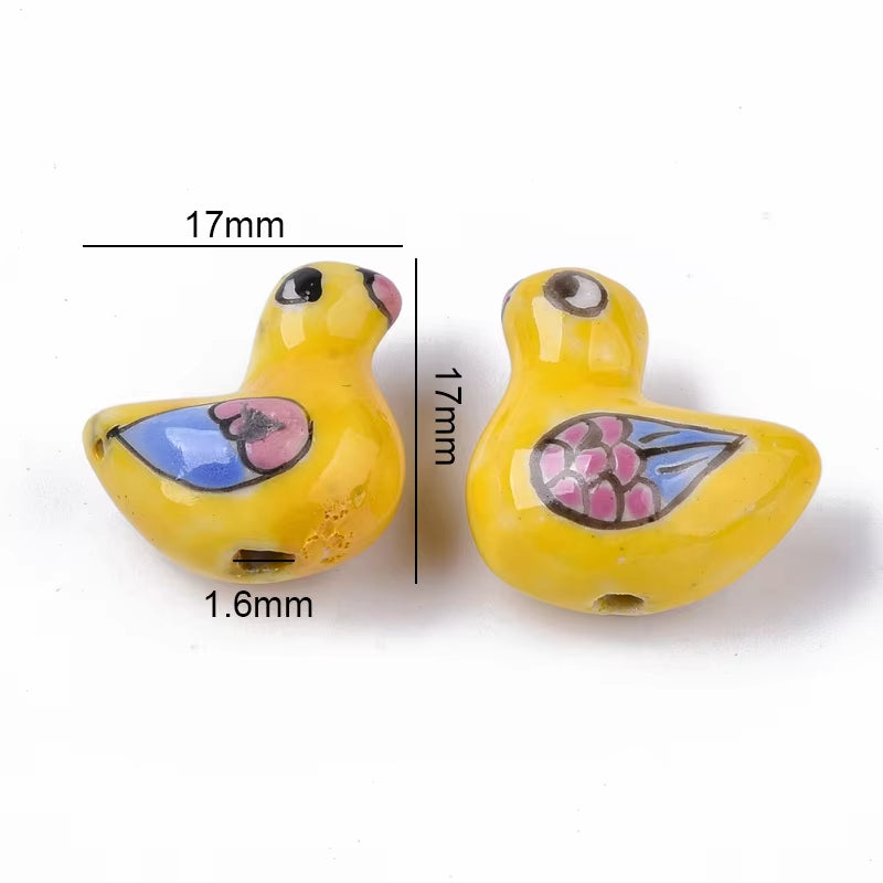 2-5PCS Handmade Porcelain Beads Famille Rose Style Monkey Camel for Jewelry Making Colorful Bead Ceramic Beads