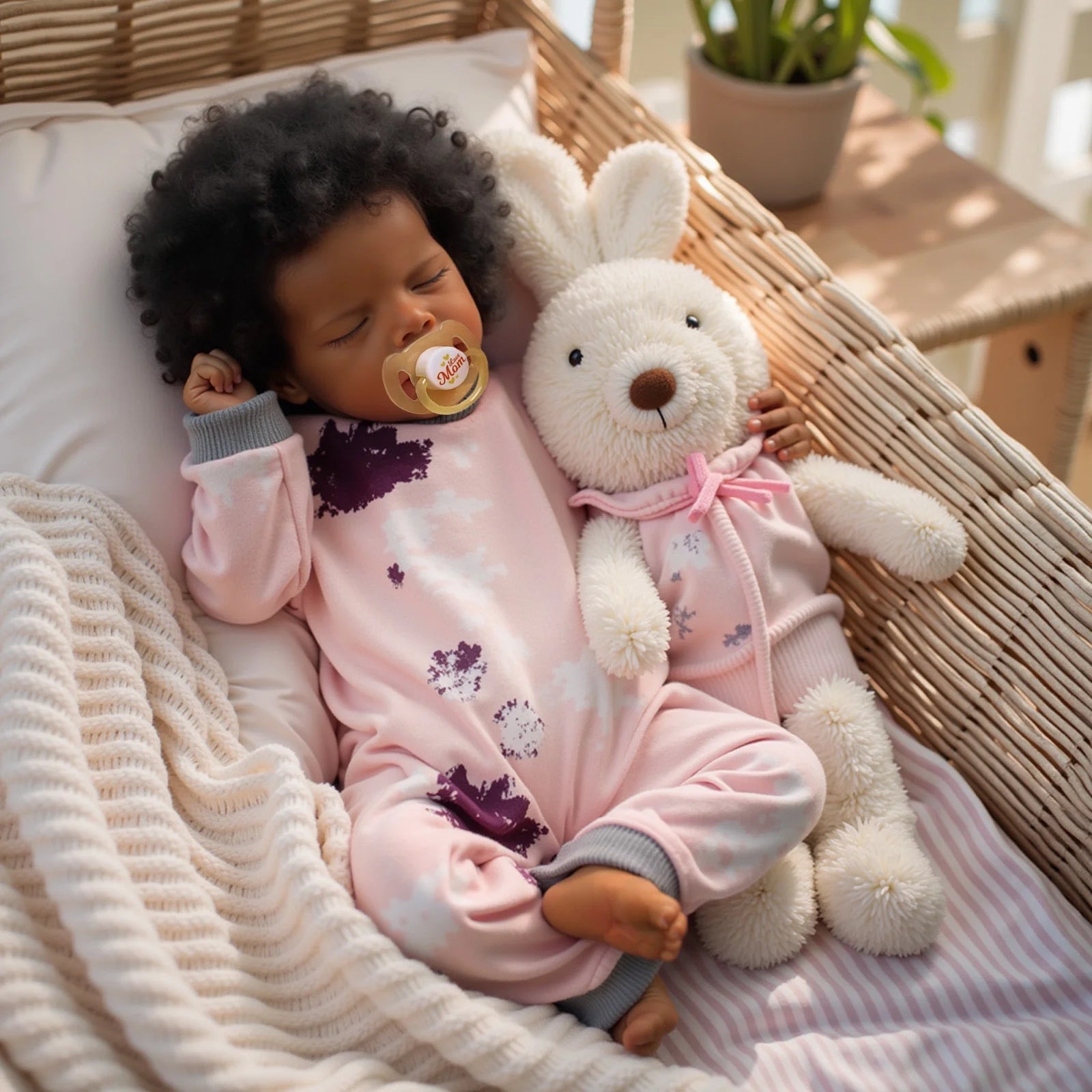 17 Inch Reborn Baby Dolls Newborn Baby Dolls African American Real Lifelike Doll for Age 3+