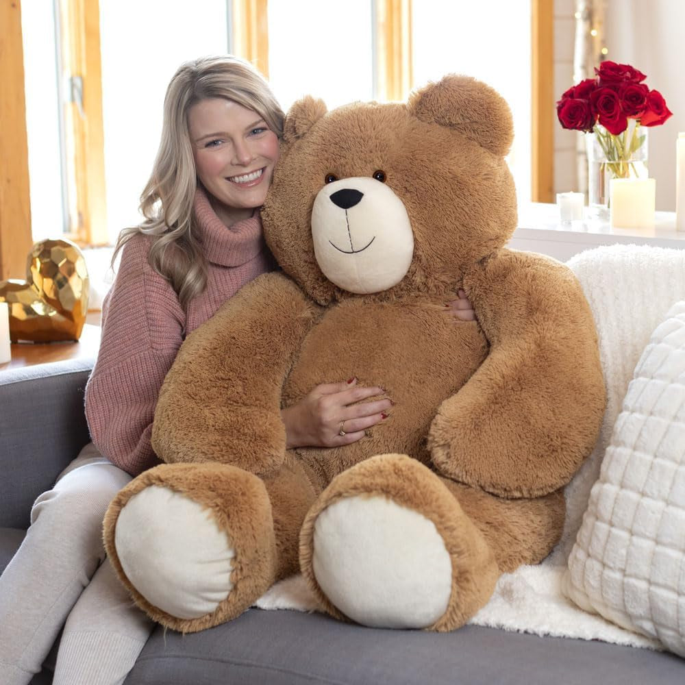 Giant Teddy Bear – 4 FT, 48" Large Plush Toy, Giant Stuffed Animal, Soft Brown Bear Easter Gift for Girlfriend, Wife, Anniversary or Birthday – Crafted in the USA