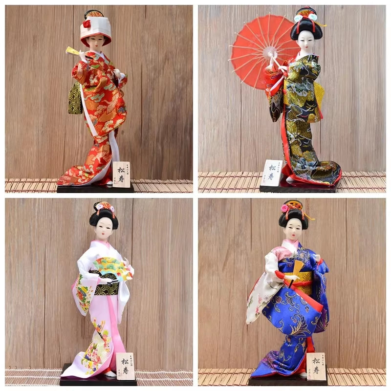30Cm Traditional Japanese Geisha Figurines Statues Japanese Kimonos Dolls Ornaments Home Restaurant Desktop Decoration Gifts