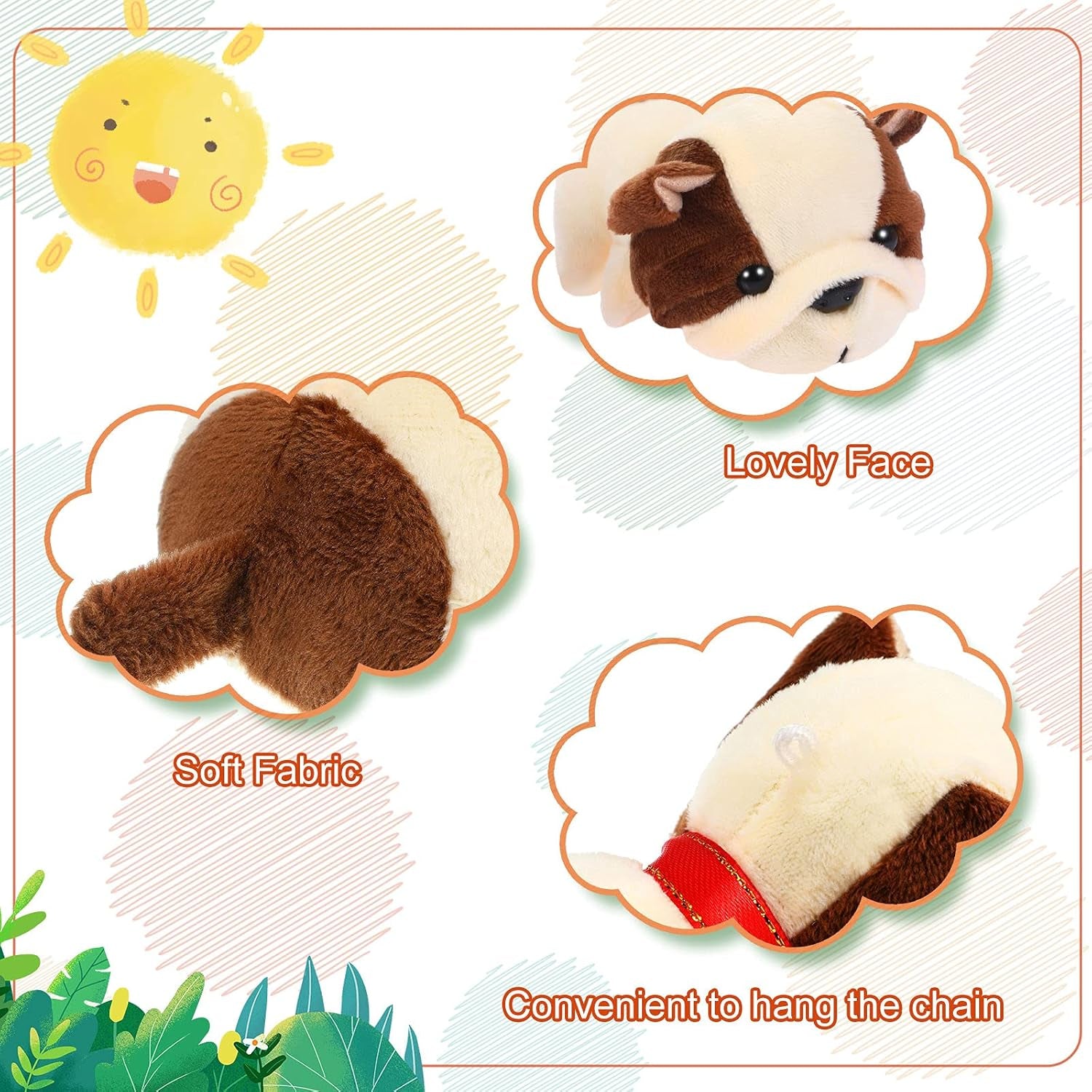 9 Pcs Mini Plush Dogs Bulk Puppy Stuffed Animals Small Cute Soft Puppies Toys Assorted for Easter Goodie Bag Fillers Baby Shower Birthday Party Favors Carnival Gift(Fluffy Puppy)