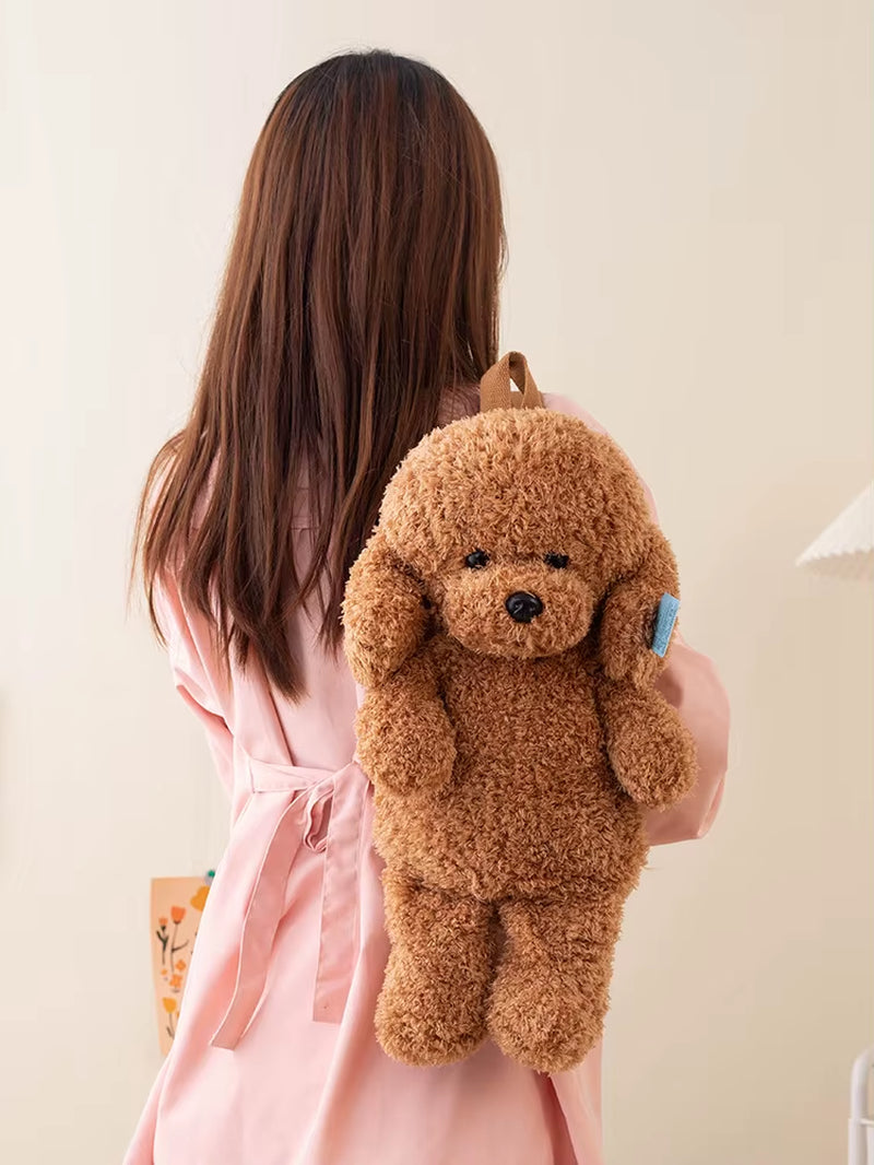 Cute Teddy Dog Backpacks Stuffed Animal Poodle Bag Girls Shoulders Bags Plush Student Schoolbags Backpack Puppy Toys for Boy