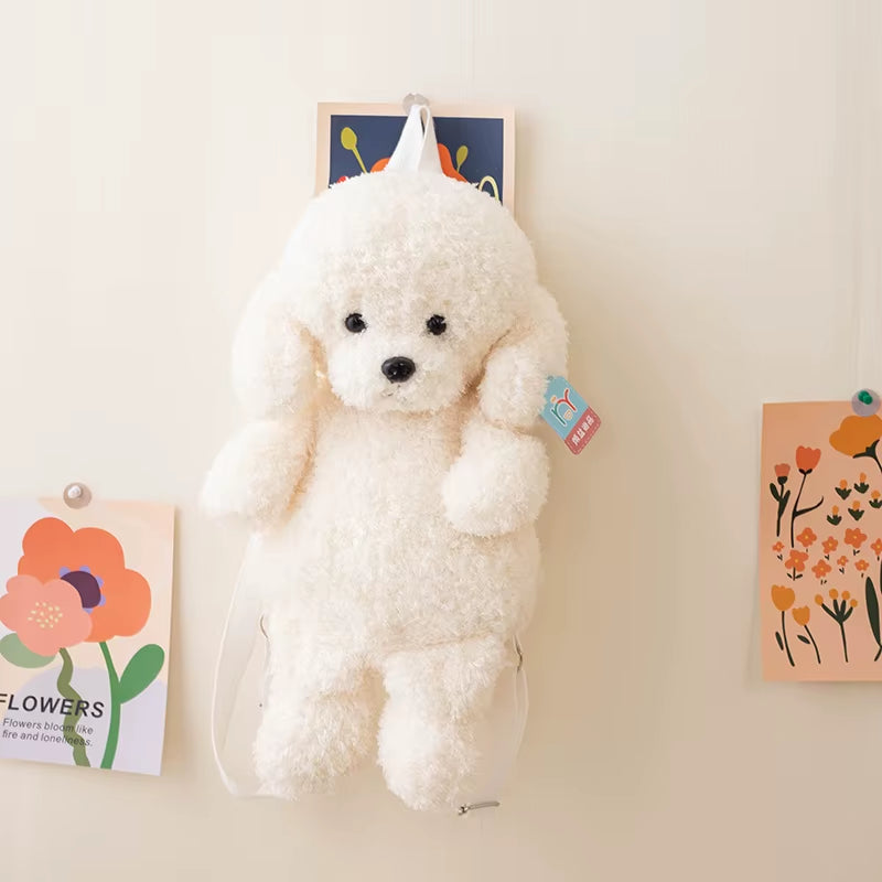 Cute Teddy Dog Backpacks Stuffed Animal Poodle Bag Girls Shoulders Bags Plush Student Schoolbags Backpack Puppy Toys for Boy