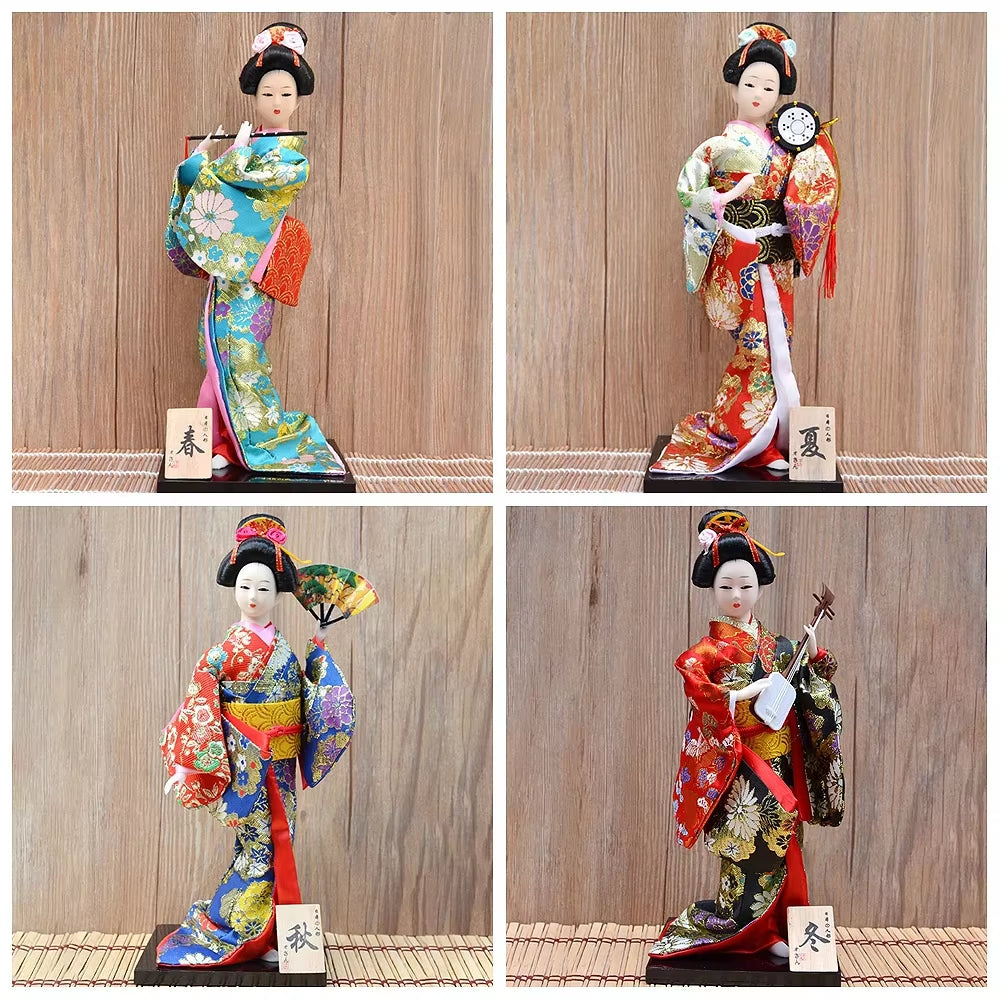 30Cm Traditional Japanese Geisha Figurines Statues Japanese Kimonos Dolls Ornaments Home Restaurant Desktop Decoration Gifts