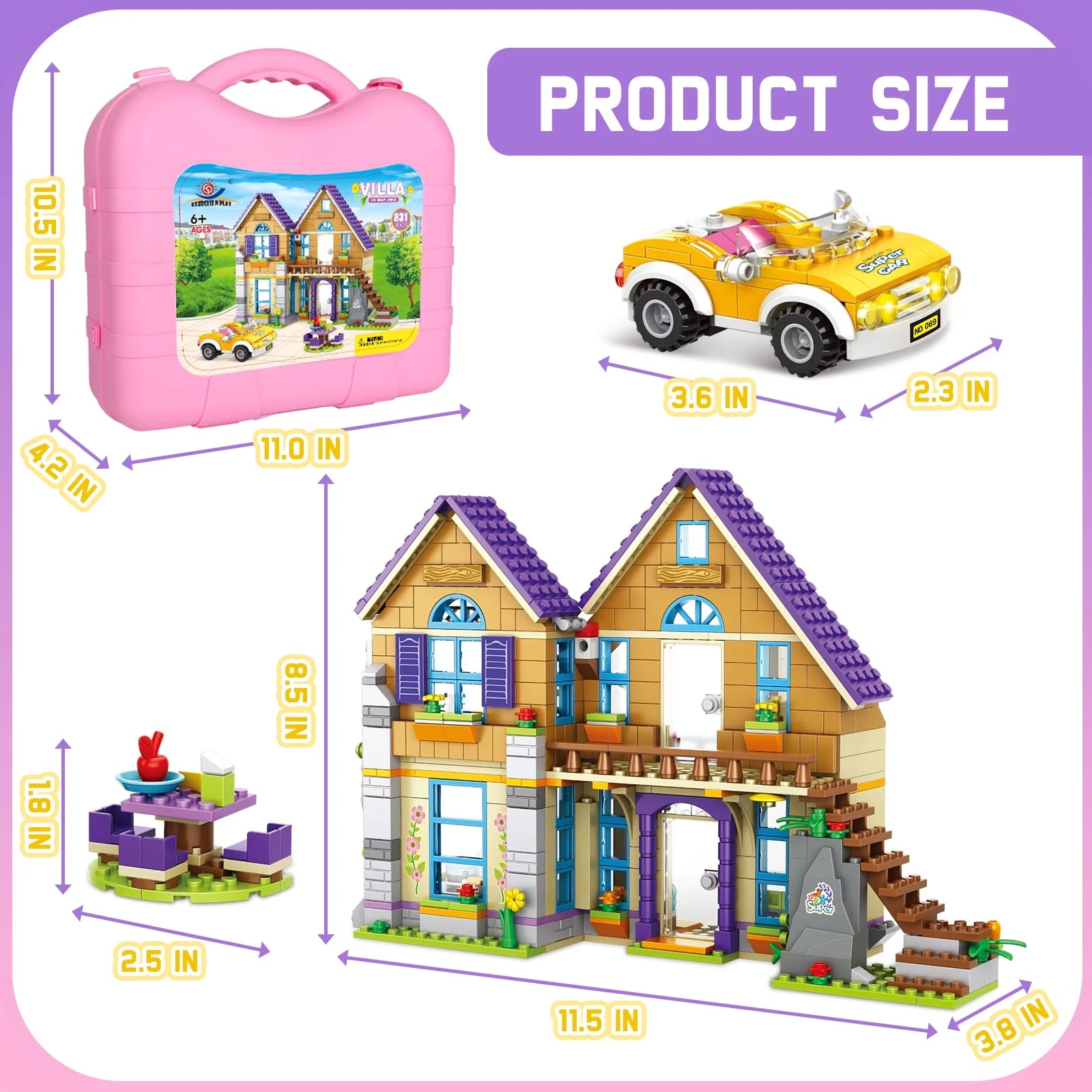 Friends House Building Blocks, Vacation Villa Blocks for Boys Girls Ages 6-12 (712 Pieces)