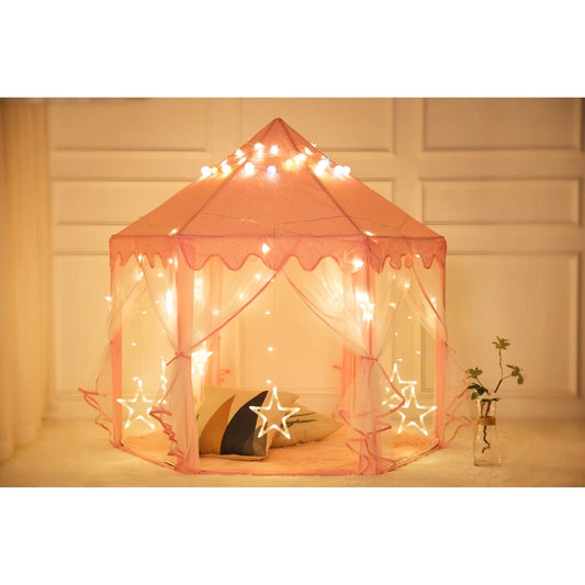 Princess Castle Play House Children Fun Netting Kids Play Tent-Pink