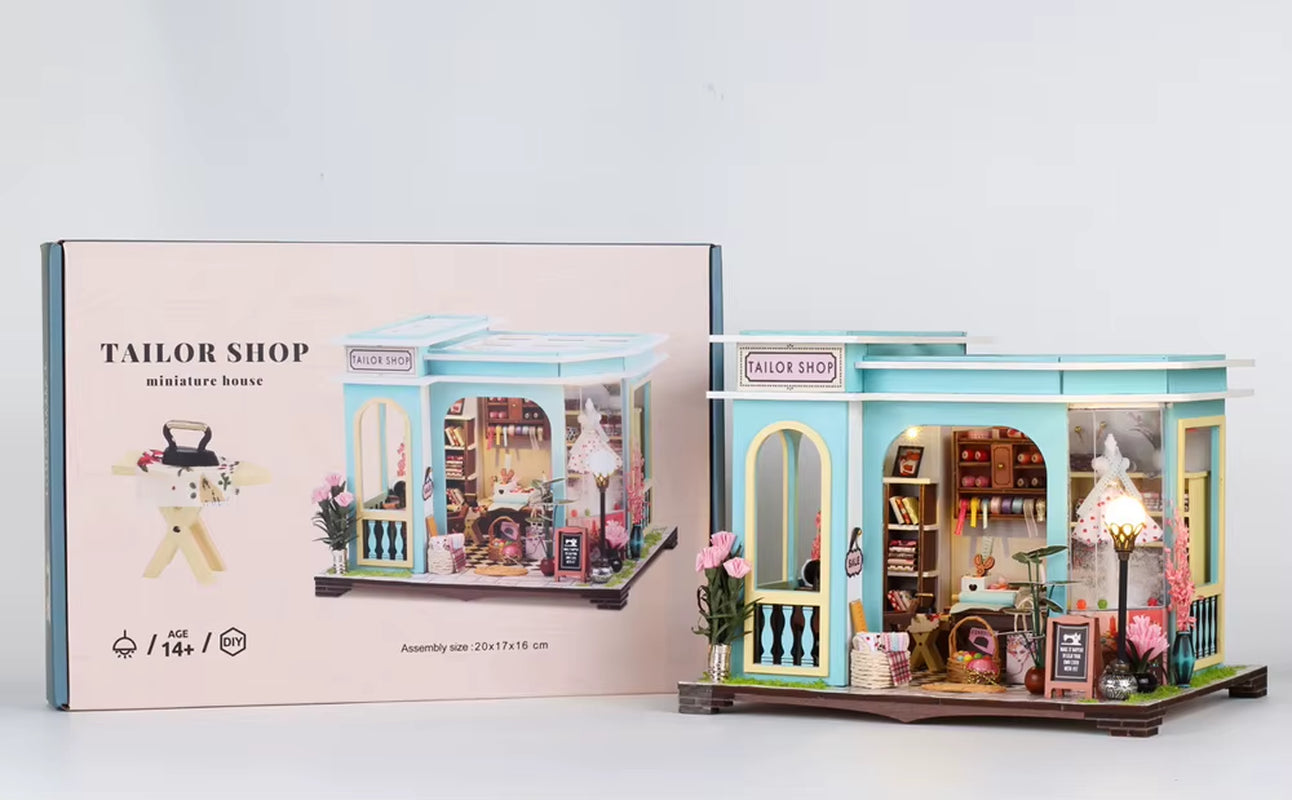 Doll House Miniature Building DIY Hut Christmas Cabin Houses Bookstand Doll House Creative Puzzle Bookshelf Insert Birthday Gift